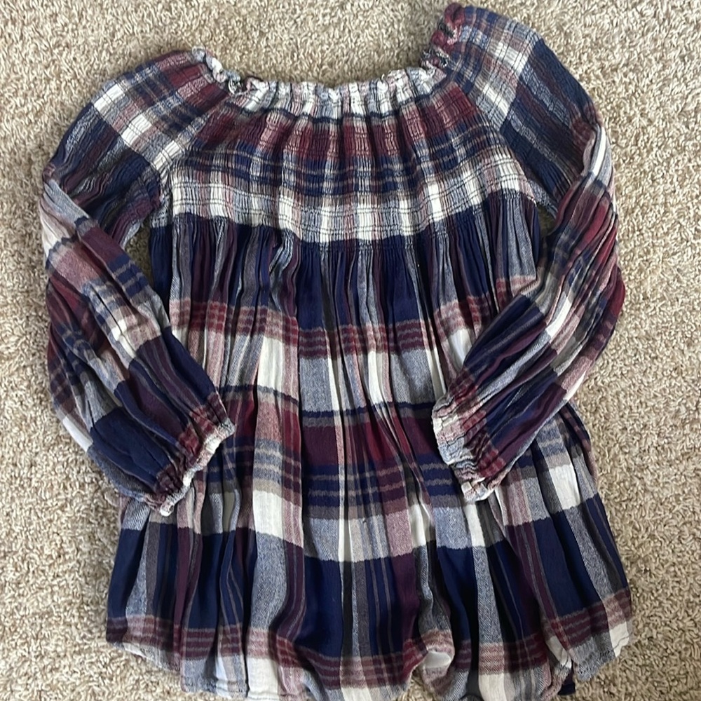 Flannel Long-Sleeve Blouse